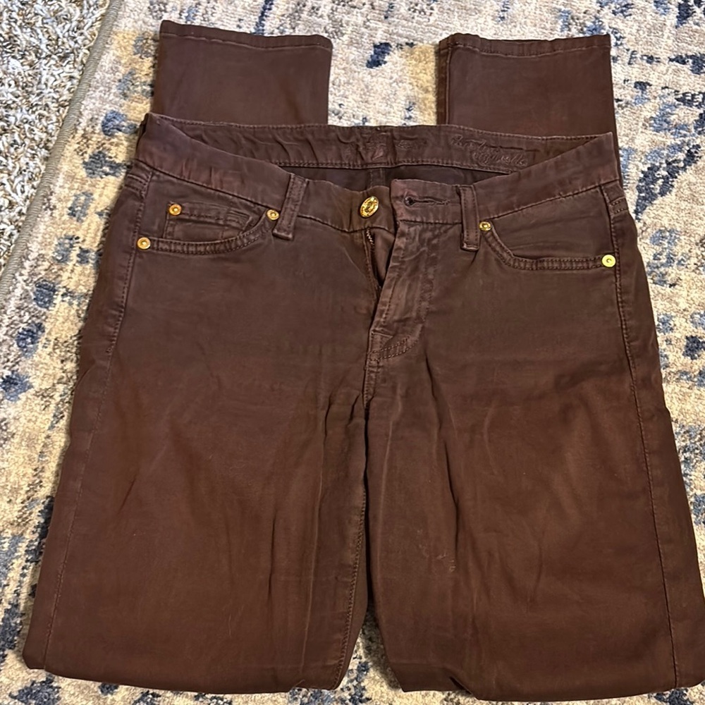 Brown Straight Leg Denim Jeans - Picture 5 of 8